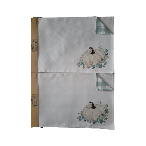 REVERSIBLE Placemats ROBERT STANLEY SIGNATURE White and Green 4pcs - Picture 6 of 7